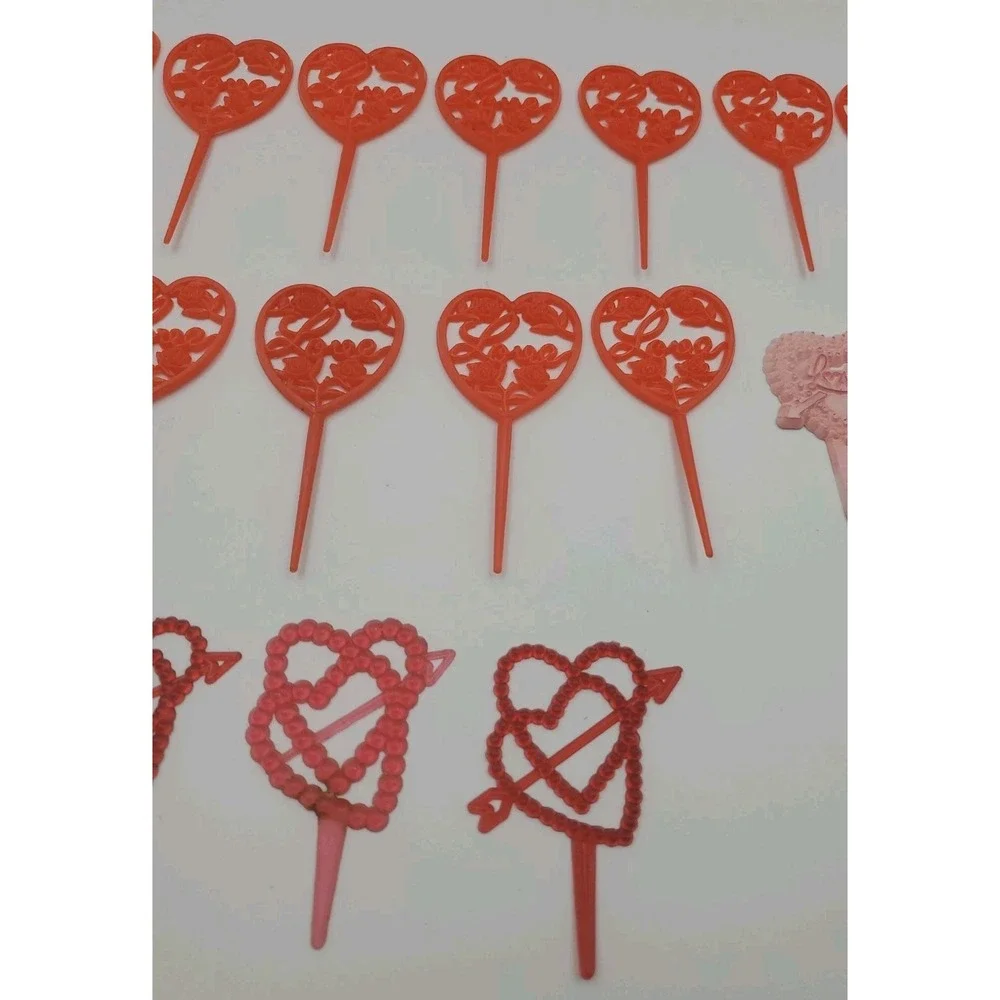 Vintage Valentines Day Cupcake Picks Decorations